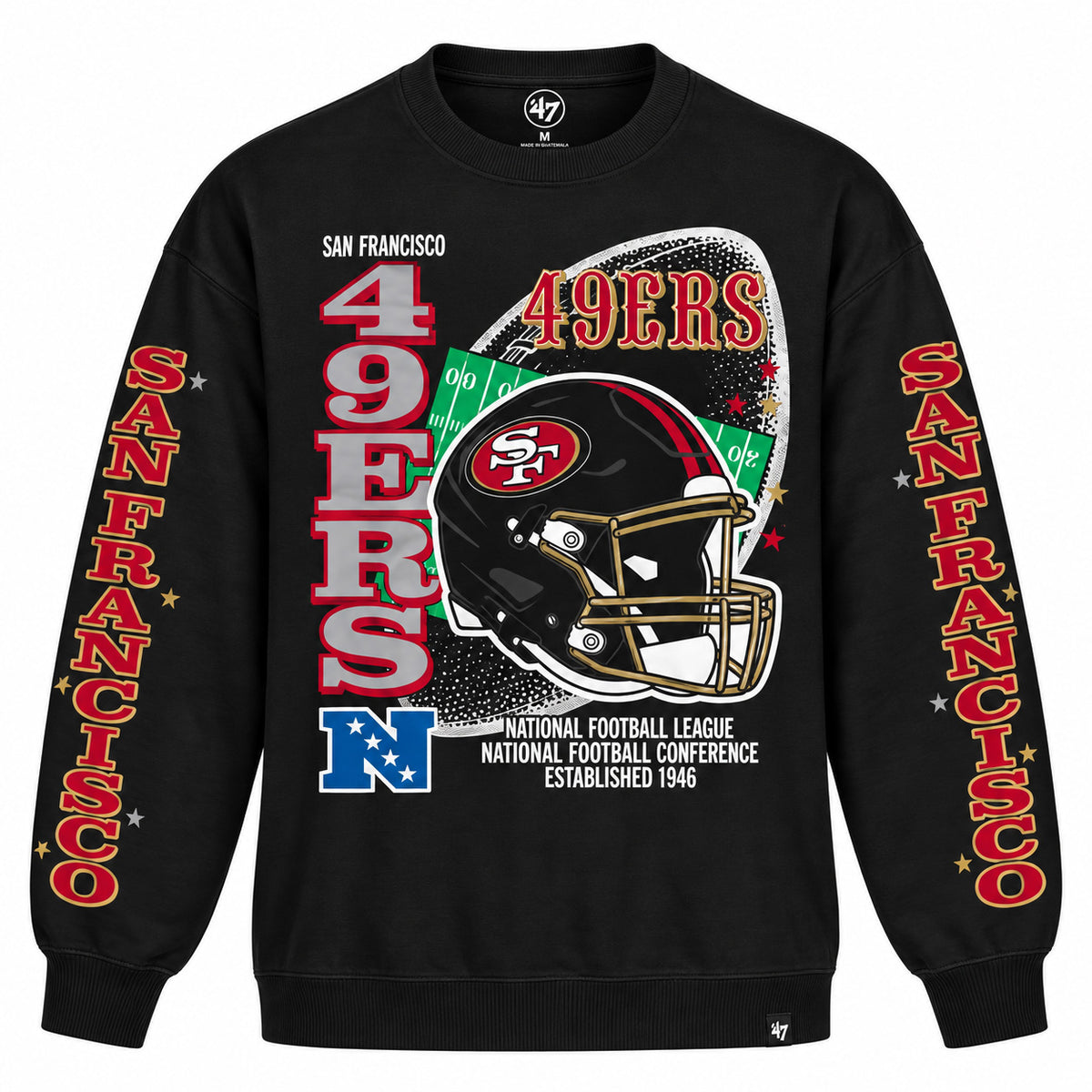 NFL San Francisco 49ers Women's '47 Rivalry Thunderous Crewneck Sweater- Black