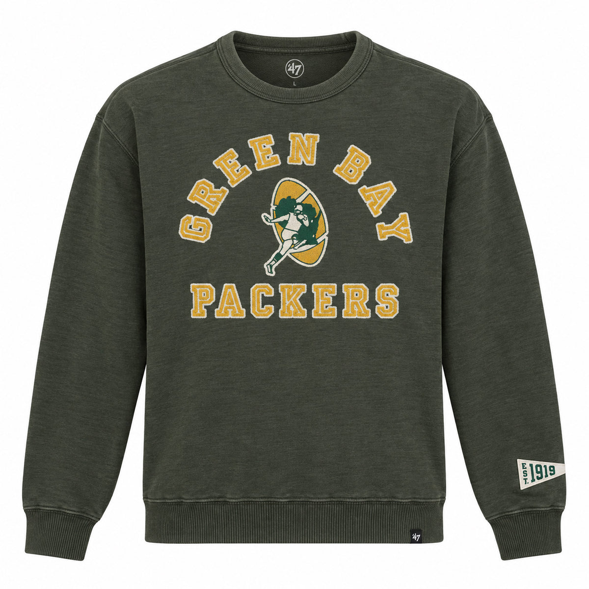 NFL Green Bay Packers '47 Calderwood Terry Crewneck Sweater- Green