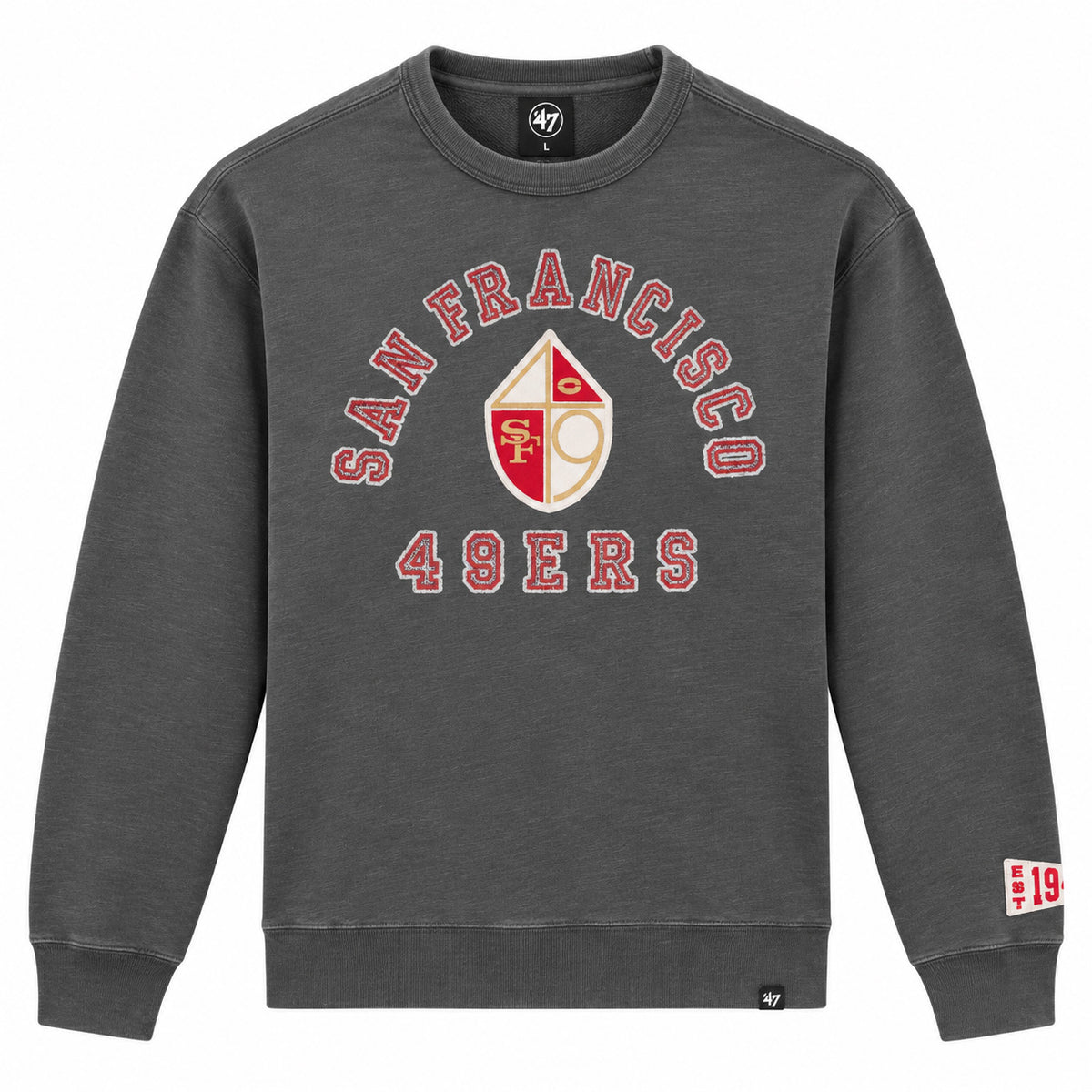NFL San Francisco 49ers '47 Calderwood Terry Crewneck Sweater- Black