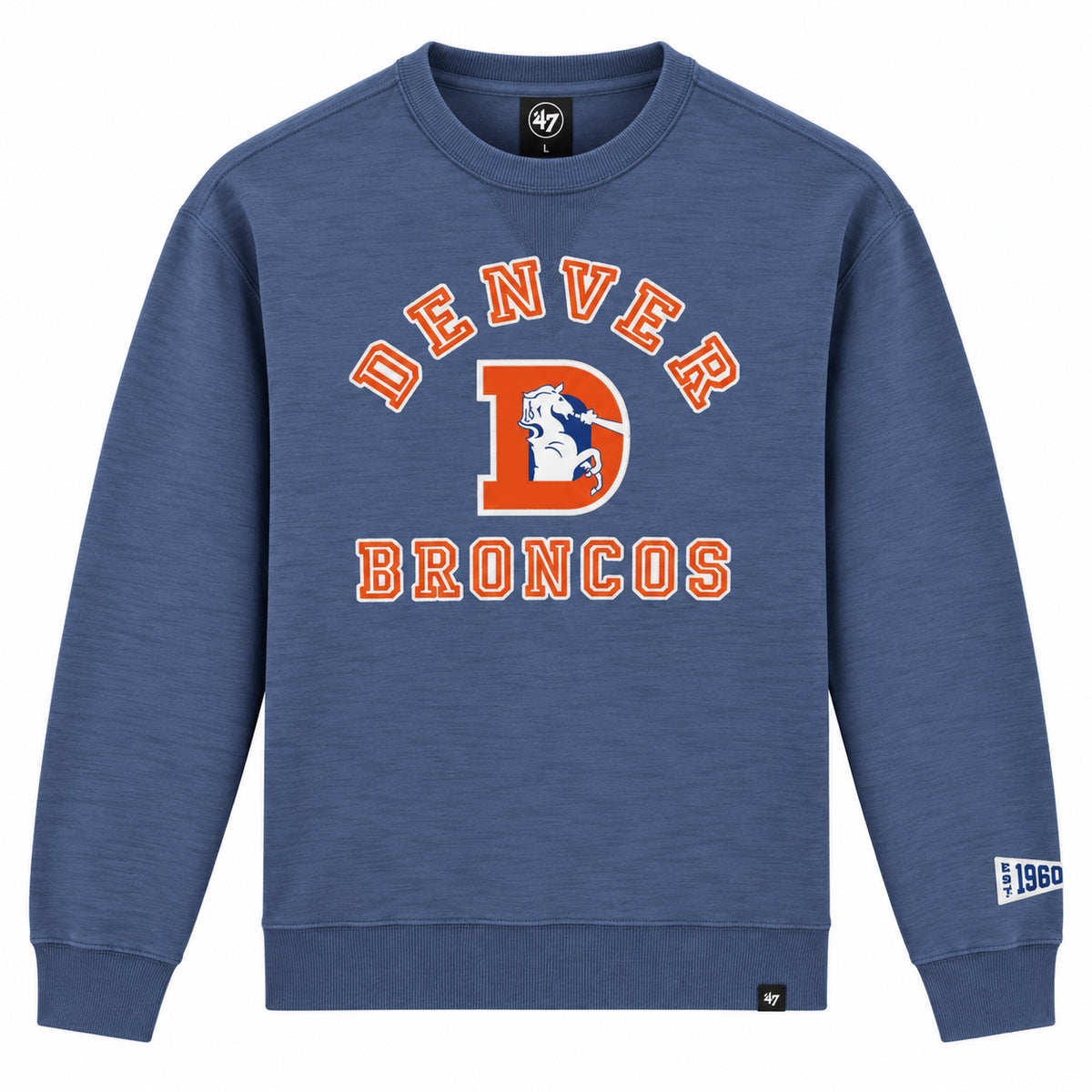 NFL Denver Broncos '47 Calderwood Terry Crewneck Sweater- Blue