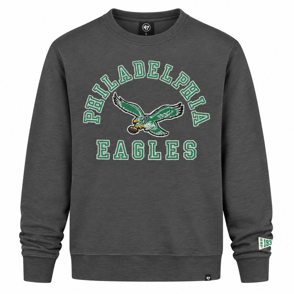 NFL Philadelphia Eagles '47 Calderwood Terry Crewneck Sweater- Green