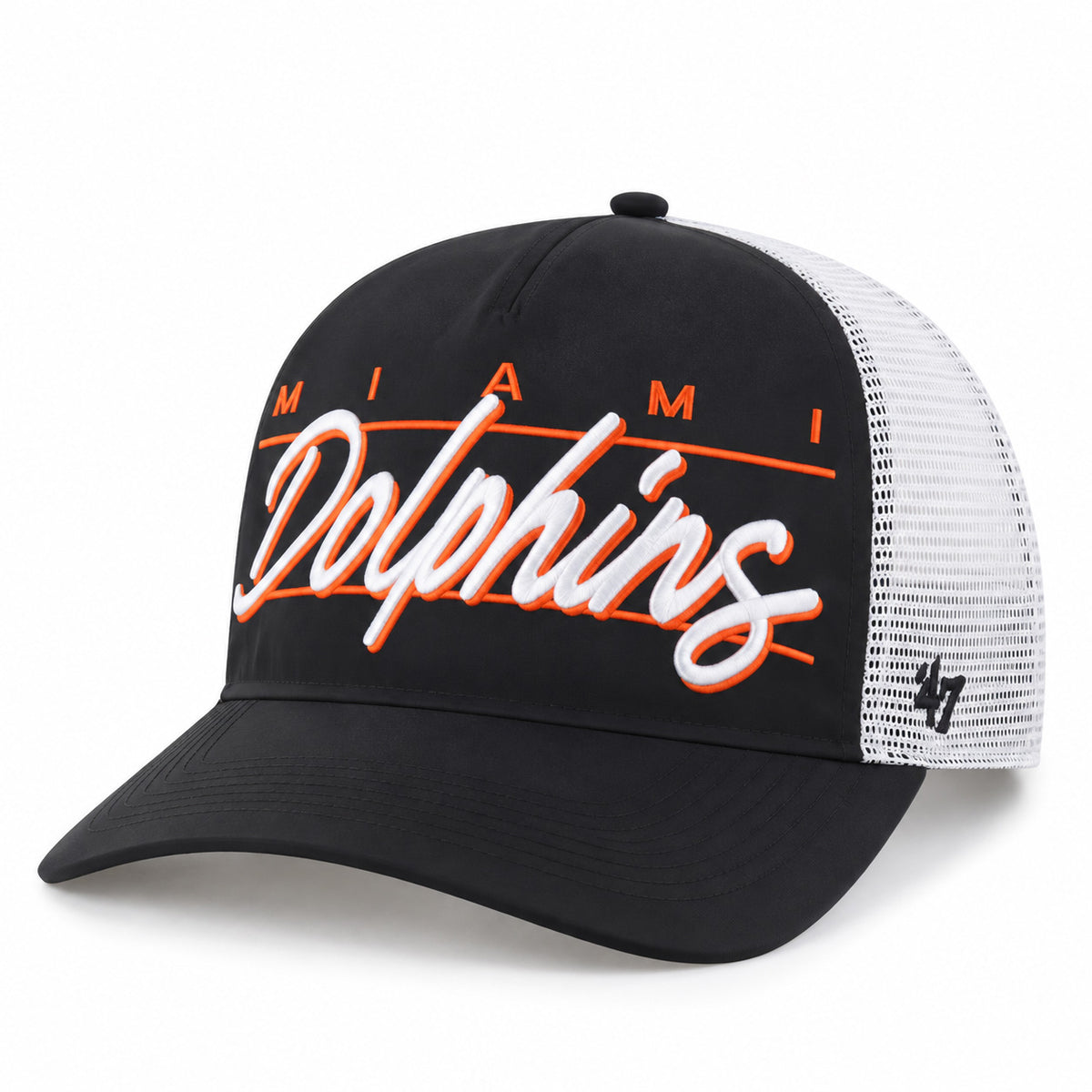 NFL Miami Dolphins '47 Condor Hitch Relaxed Fit Adjustable Snapback Hat- Black