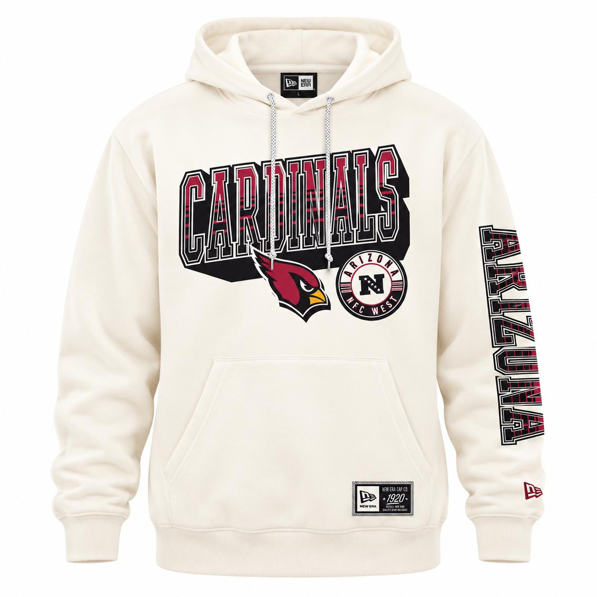 NFL Arizona Cardinals New Era Heavy Pullover Hoodie- Cream