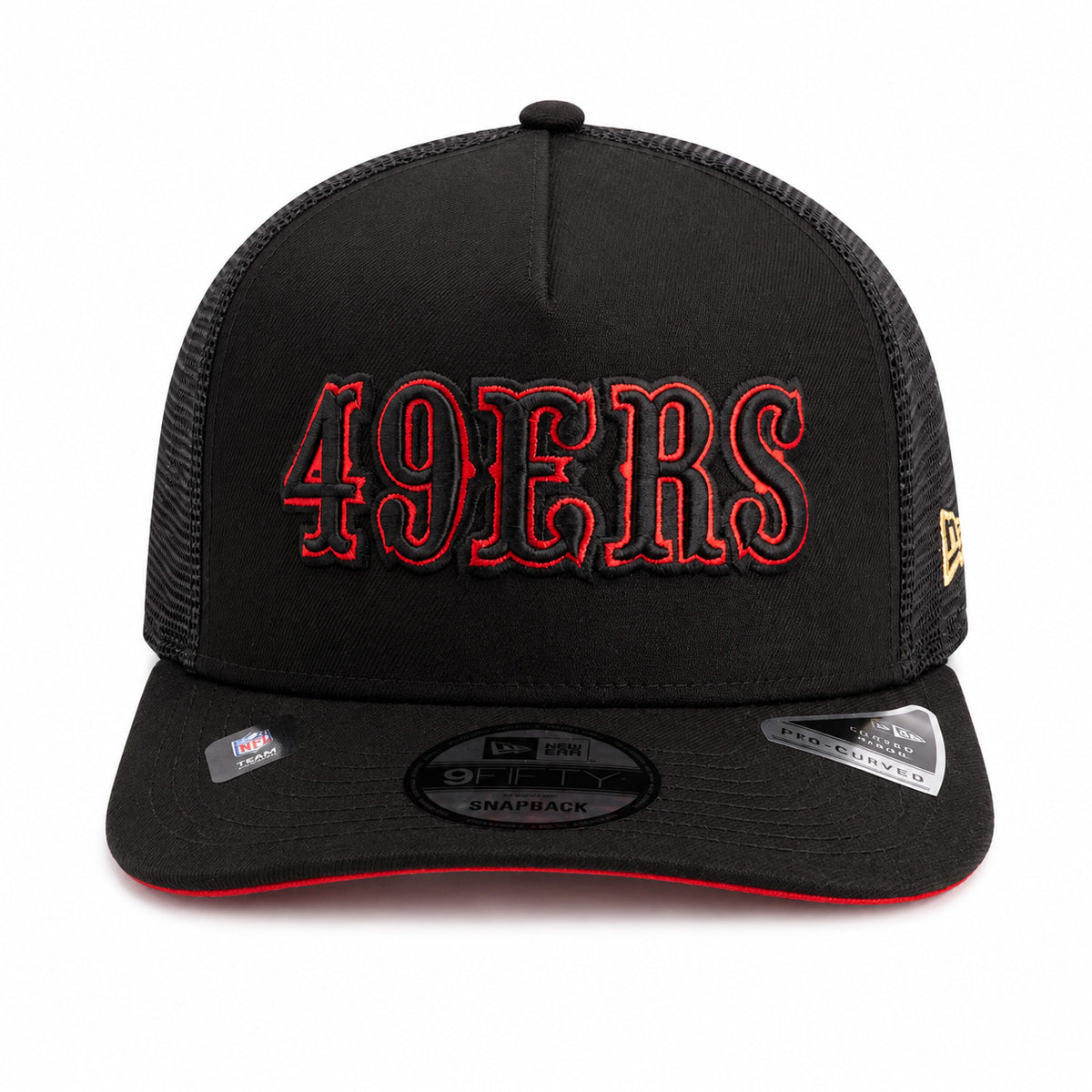 NFL San Francisco 49ers New Era Trucker 9FIFTY A-Frame Snapback Hat- Black