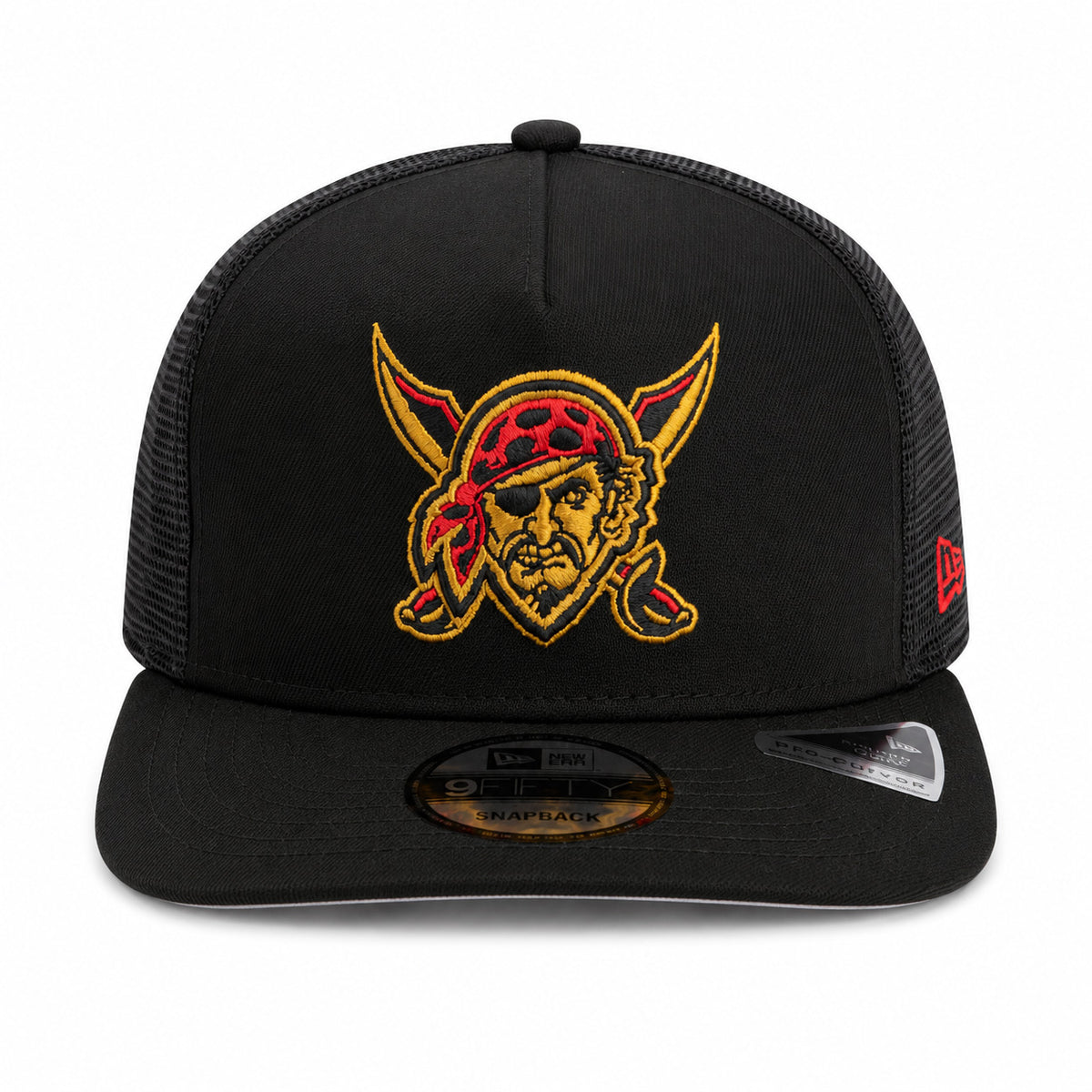 MLB Pittsburgh Pirates New Era City Connect Trucker 9FIFTY A-Frame Snapback Hat- Black