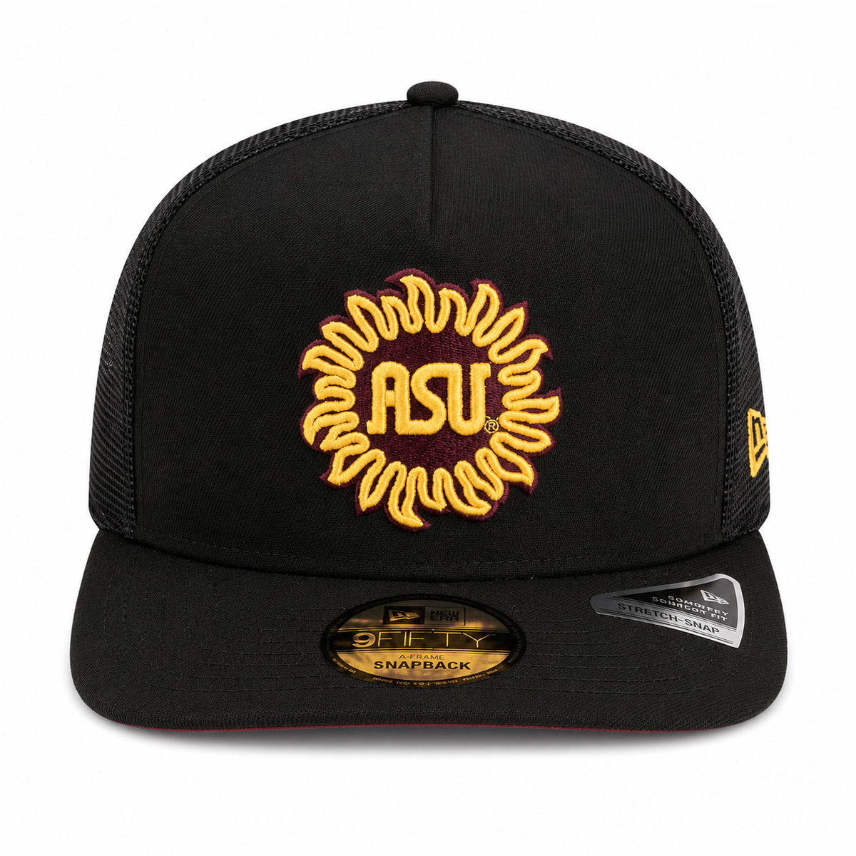 NCAA Arizona State Sun Devils New Era Trucker 9FIFTY A-Frame Snapback Hat- Black