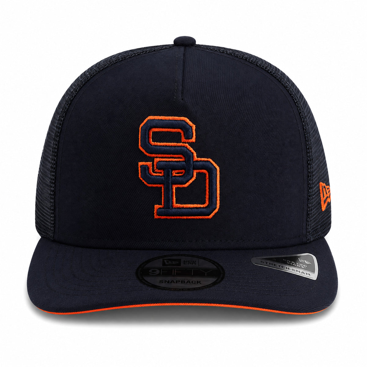 MLB San Diego Padres New Era Trucker 9FIFTY A-Frame Snapback Hat- Navy