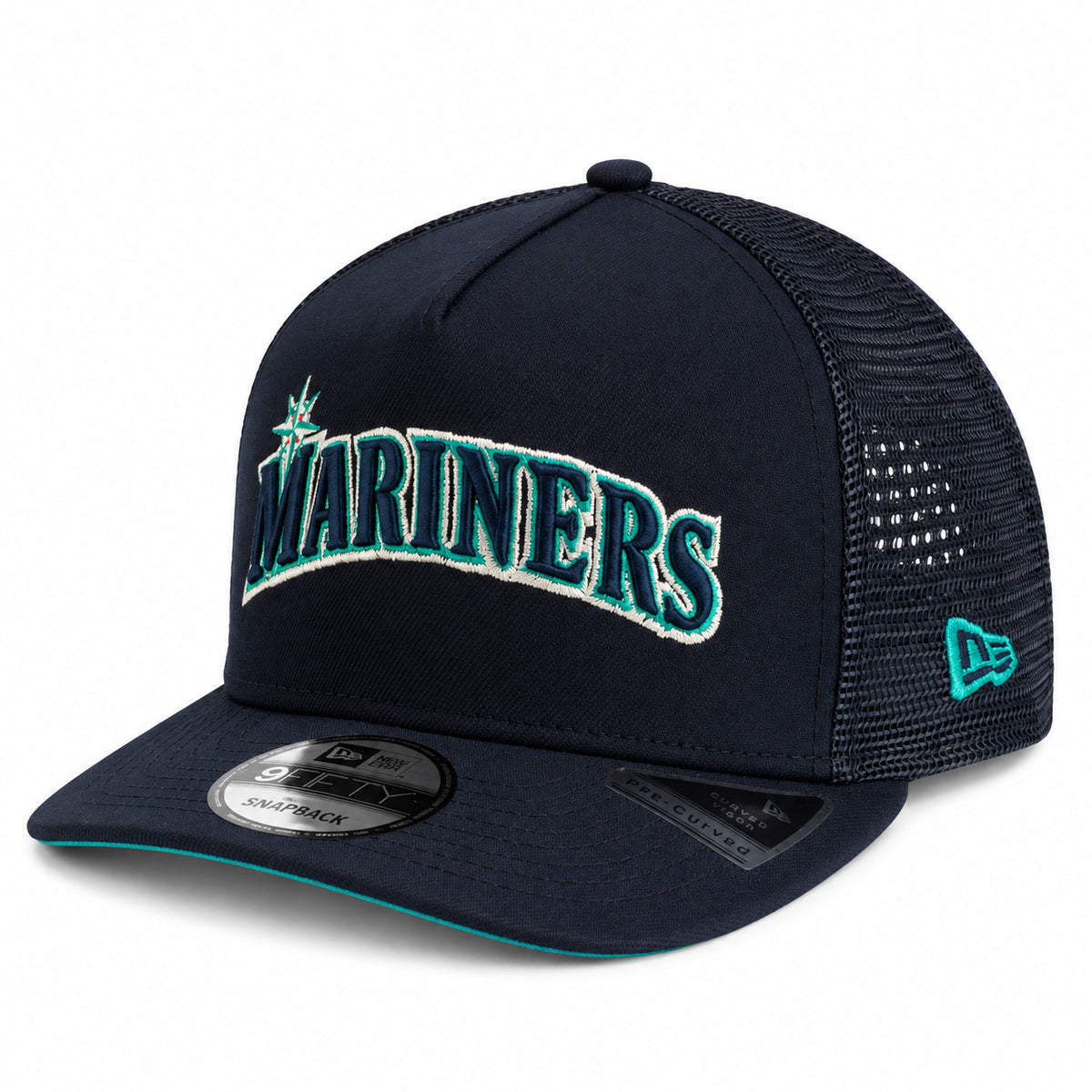 MLB Seattle Mariners New Era Trucker 9FIFTY A-Frame Snapback Hat- Navy