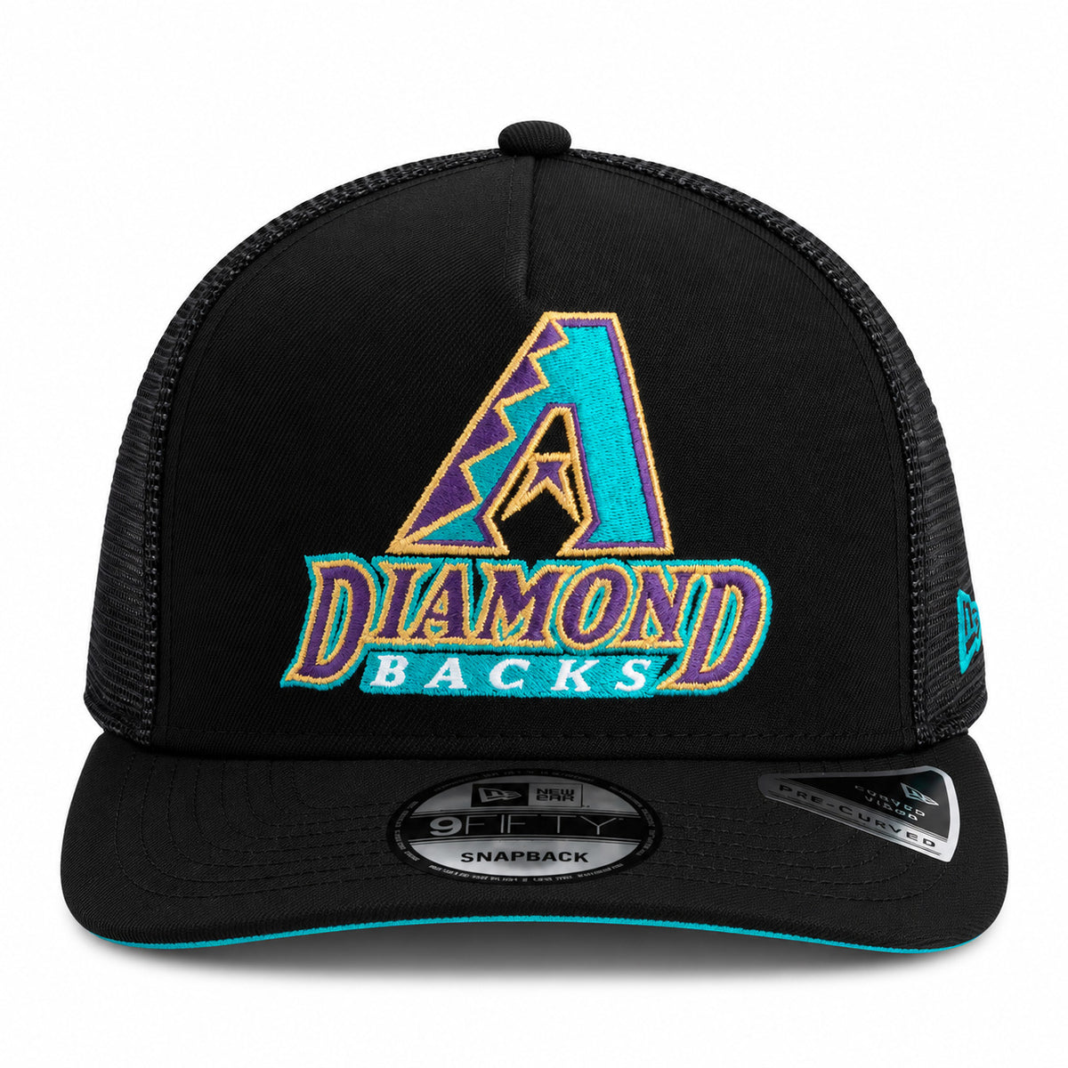 MLB Arizona Diamondbacks New Era Stacked Cooperstown Trucker 9FIFTY A-Frame Snapback Hat- Black