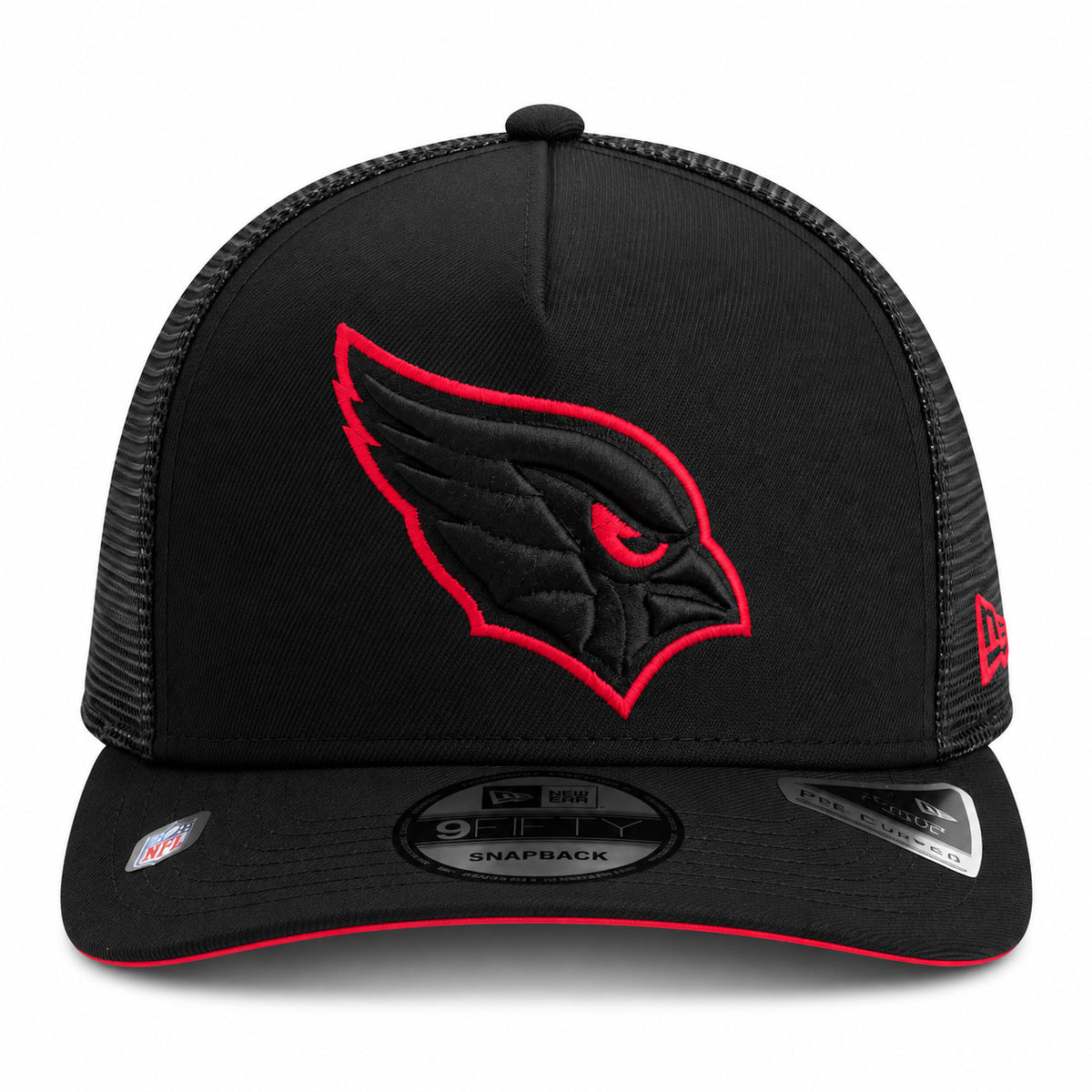 NFL Arizona Cardinals New Era Red Eye Trucker 9FIFTY A-Frame Snapback Hat- Black