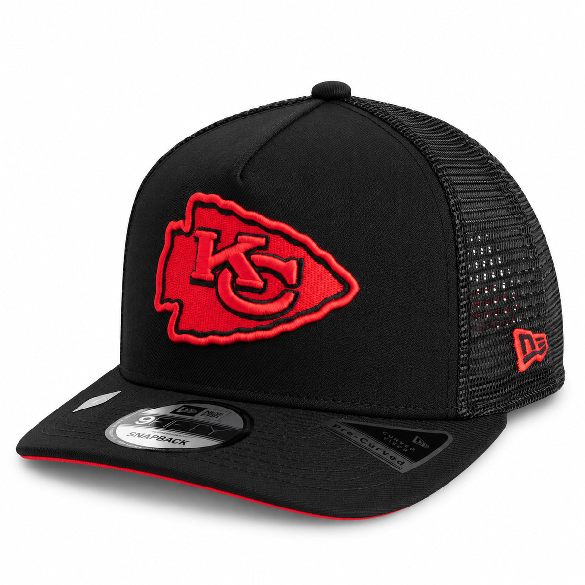 NFL Kansas City Chiefs New Era Tonal Trucker 9FIFTY A-Frame Snapback Hat- Black