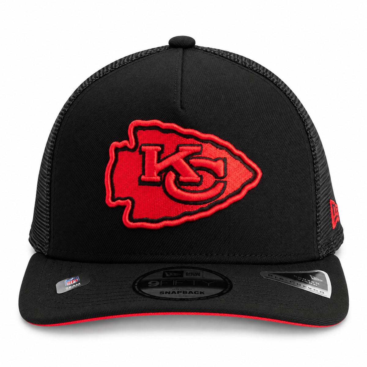 NFL Kansas City Chiefs New Era Tonal Trucker 9FIFTY A-Frame Snapback Hat- Black