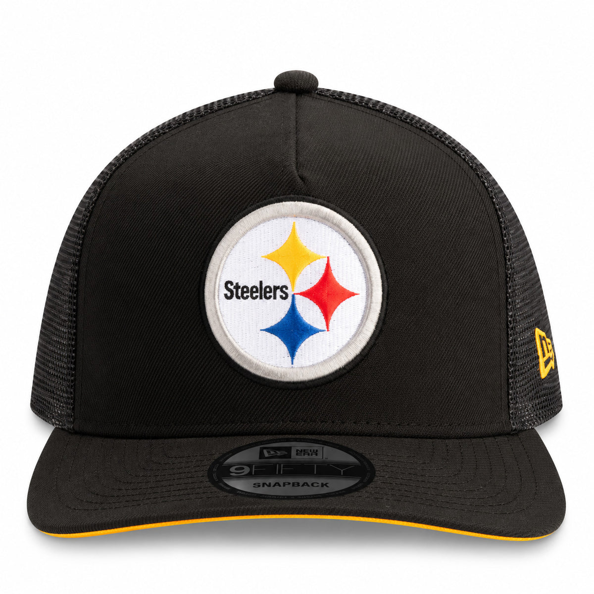 NFL Pittsburgh Steelers New Era Trucker 9FIFTY A-Frame Snapback Hat- Black