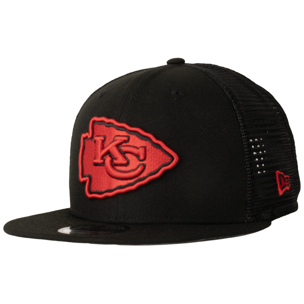 NFL Kansas City Chiefs New Era Shadowline 9FIFTY Snapback Trucker Hat - Black