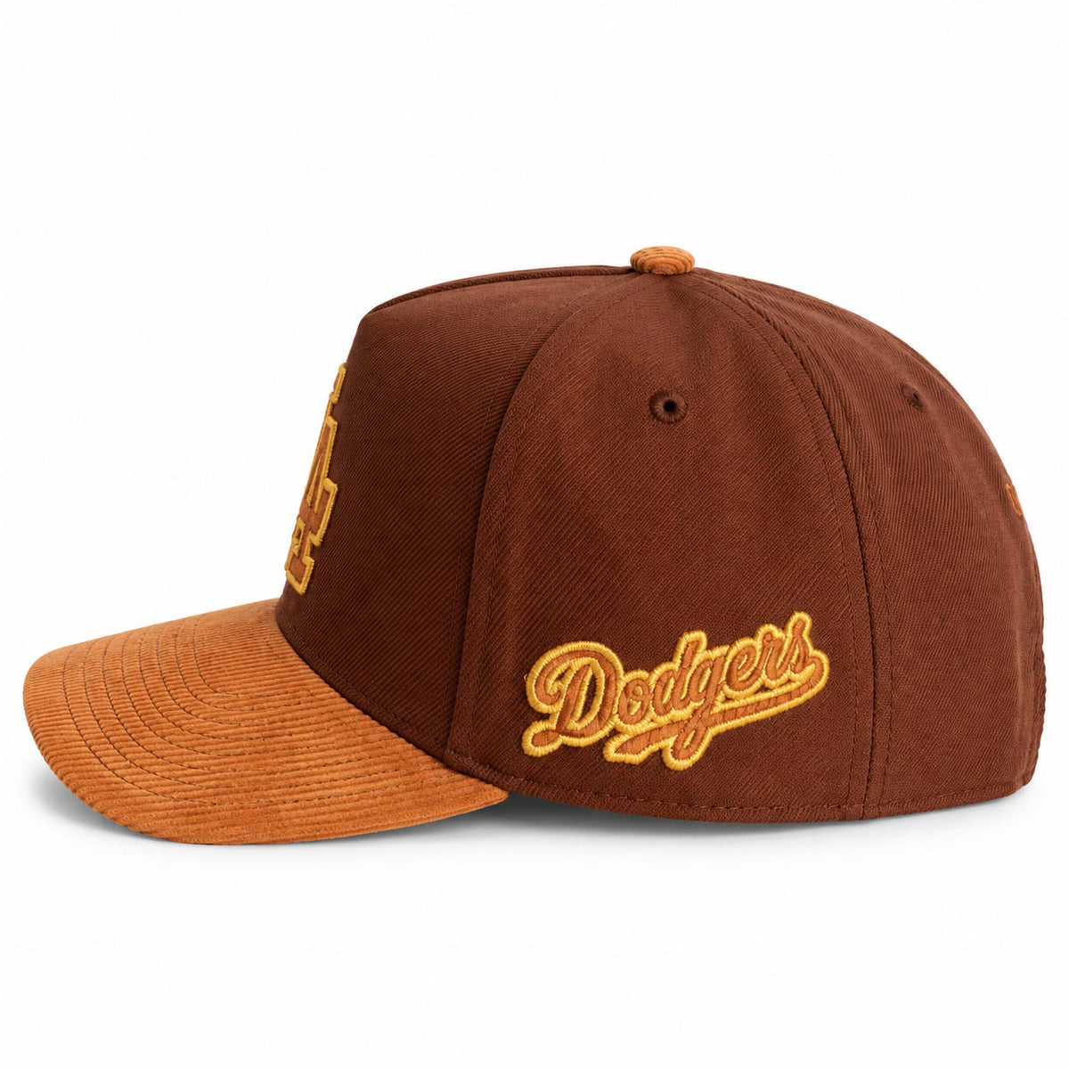 MLB Los Angeles Dodgers Mitchell & Ness Caramel Cord Pro Snapback Hat- Brown