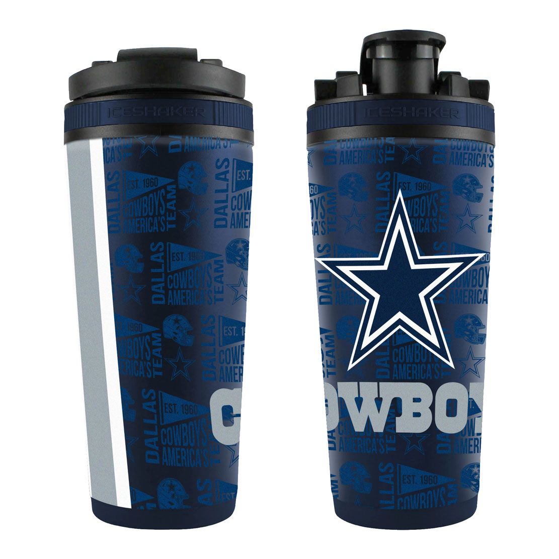 NFL Dallas Cowboys Ice Shaker 26oz 4D Elements Stainless Steel Ice Shaker