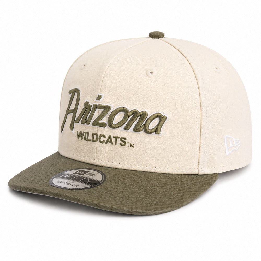 NCAA Arizona Wildcats New Era Arizona Script 9FIFTY A-Frame Snapback Hat- Cream