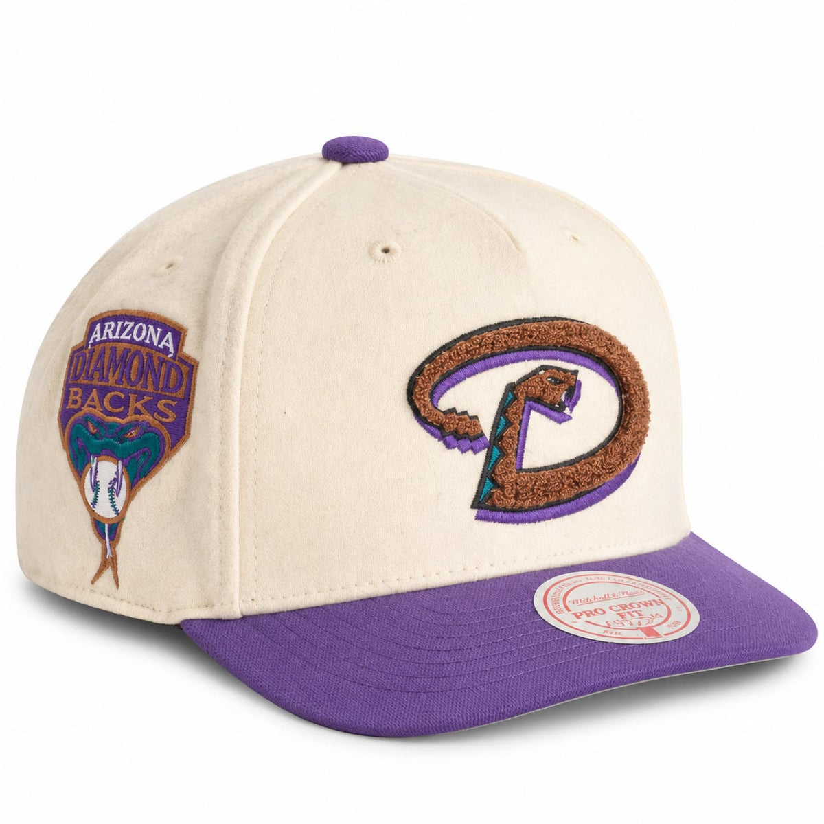 MLB Arizona Diamondbacks Mitchell & Ness Cream Team Pro Snapback Hat- Cream