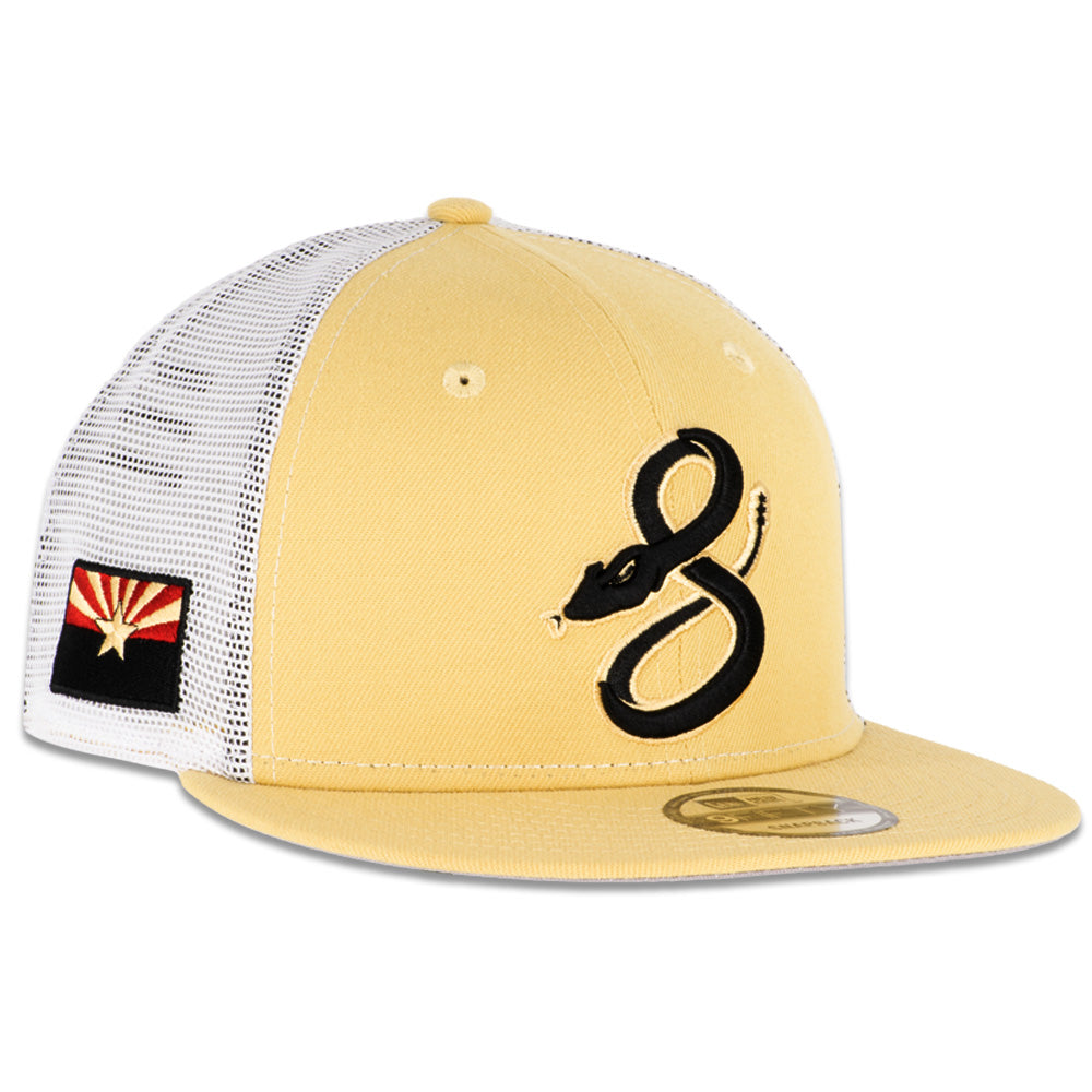 MLB Arizona Diamondbacks New Era City Connect Rearview 9FIFTY Trucker Snapback Hat - Tan