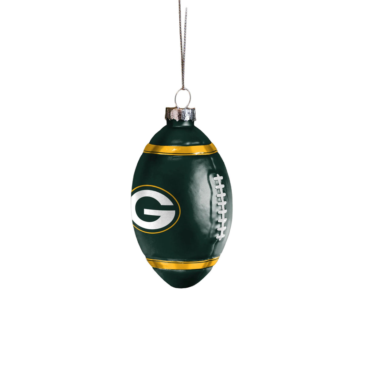 NFL Green Bay Packers FOCO Glass Football Ornament