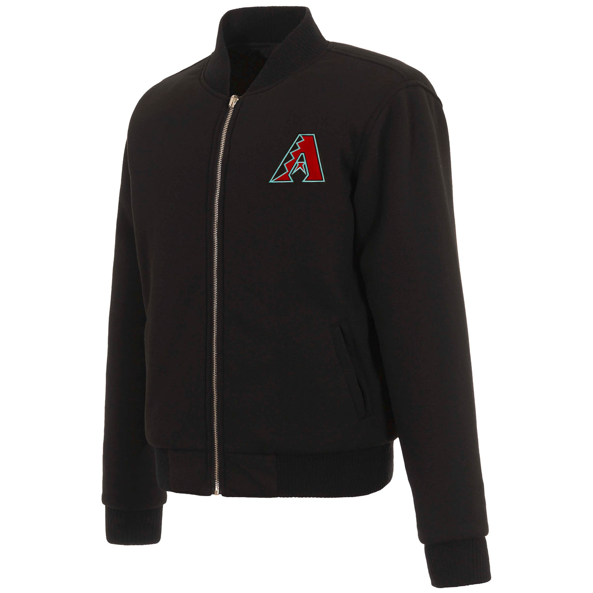 MLB Arizona Diamondbacks Women's JH Design Reversible Fleece Jacket- Black