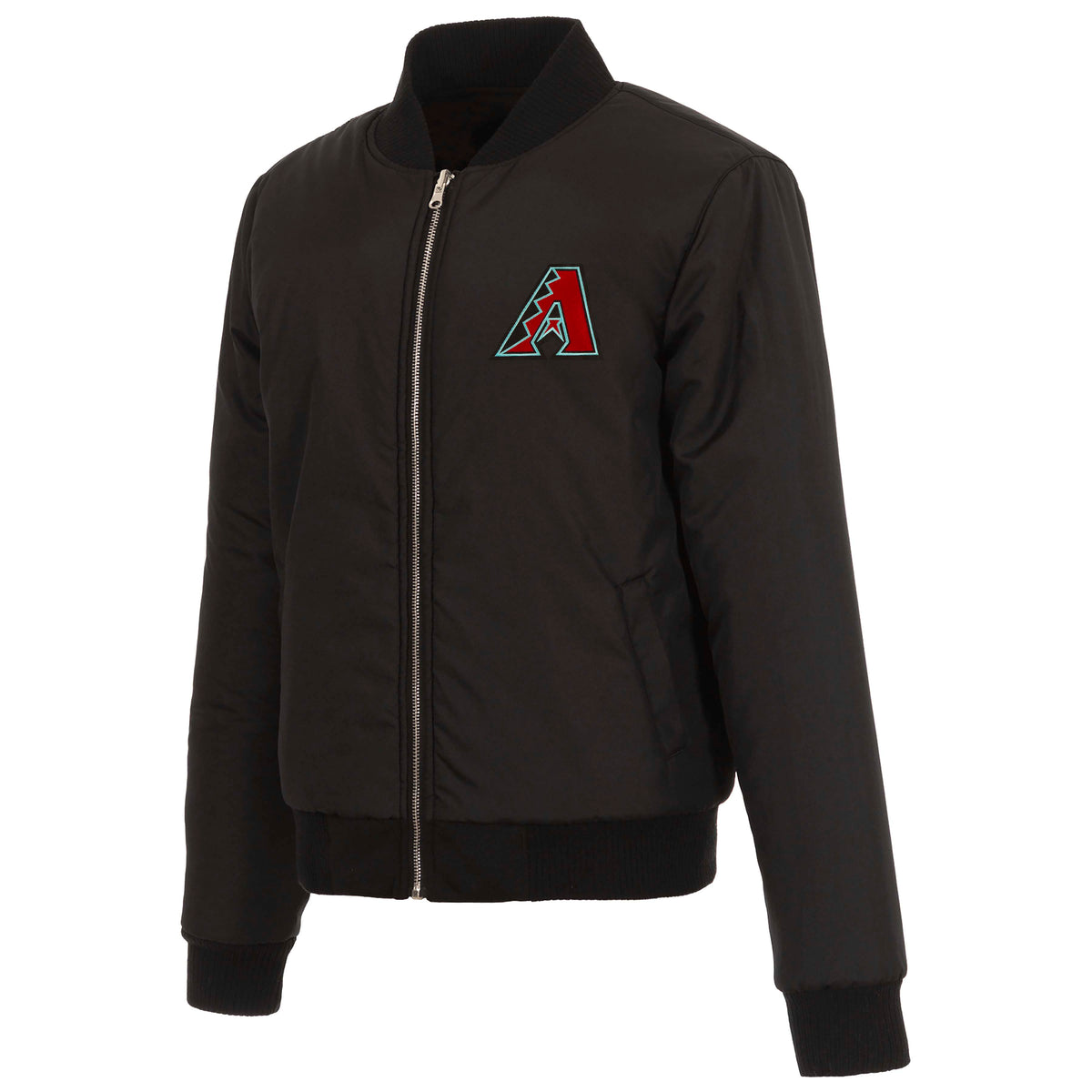MLB Arizona Diamondbacks Women's JH Design Reversible Fleece Jacket- Black