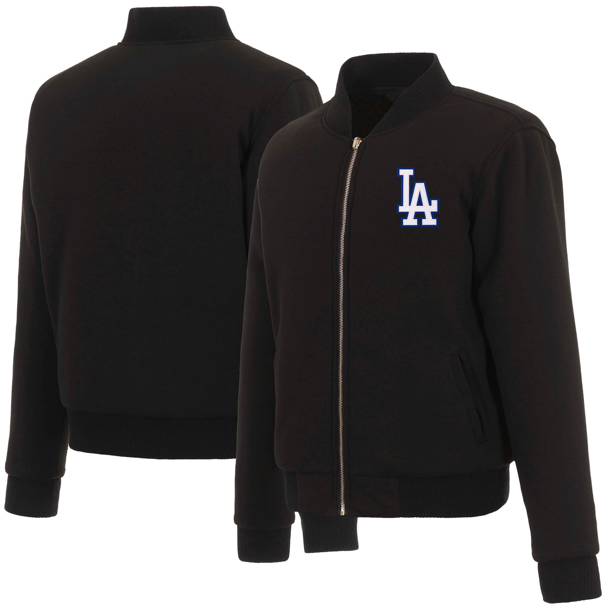 MLB Los Angeles Dodgers Women's JH Design Reversible Fleece Jacket- Black