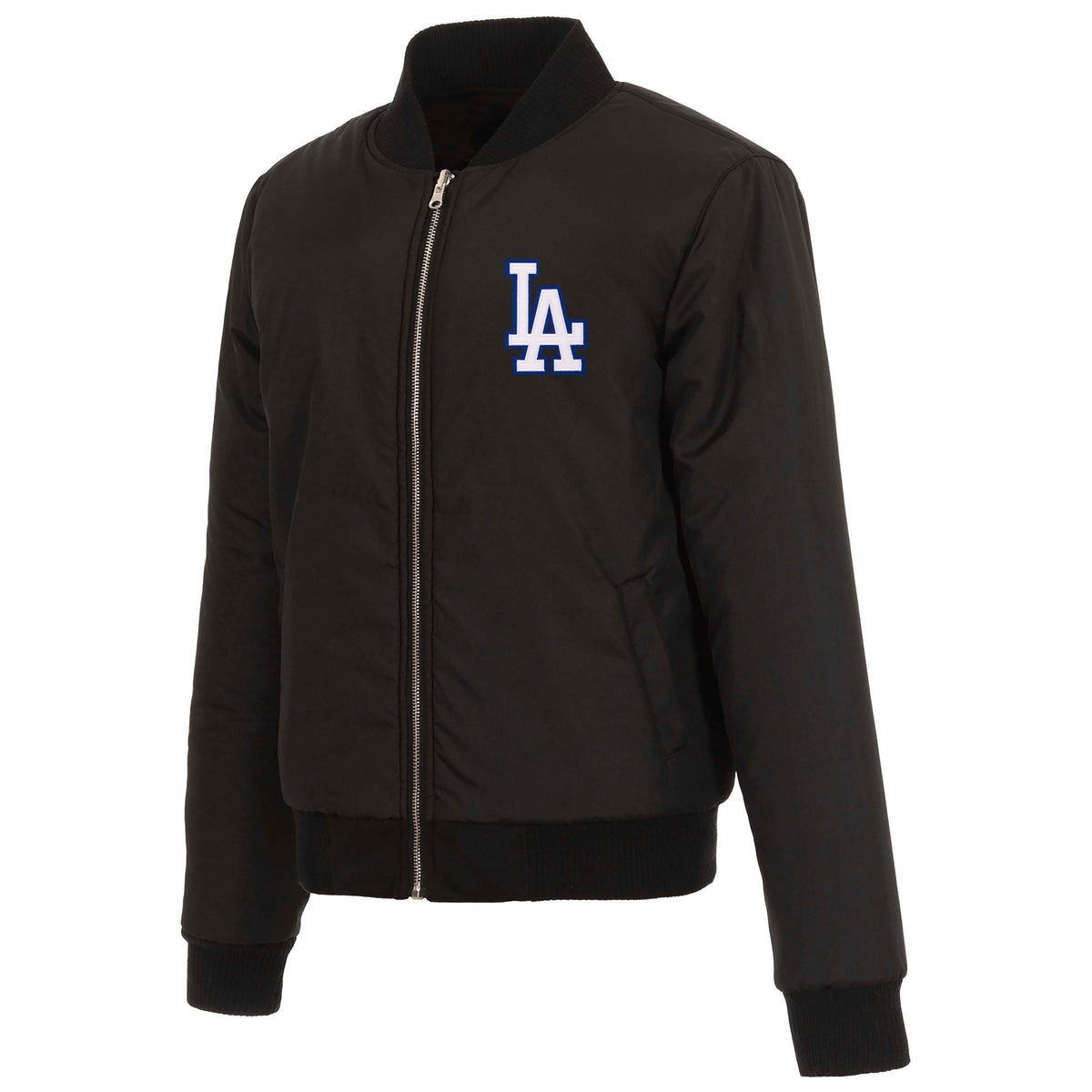 MLB Los Angeles Dodgers Women's JH Design Reversible Fleece Jacket- Black