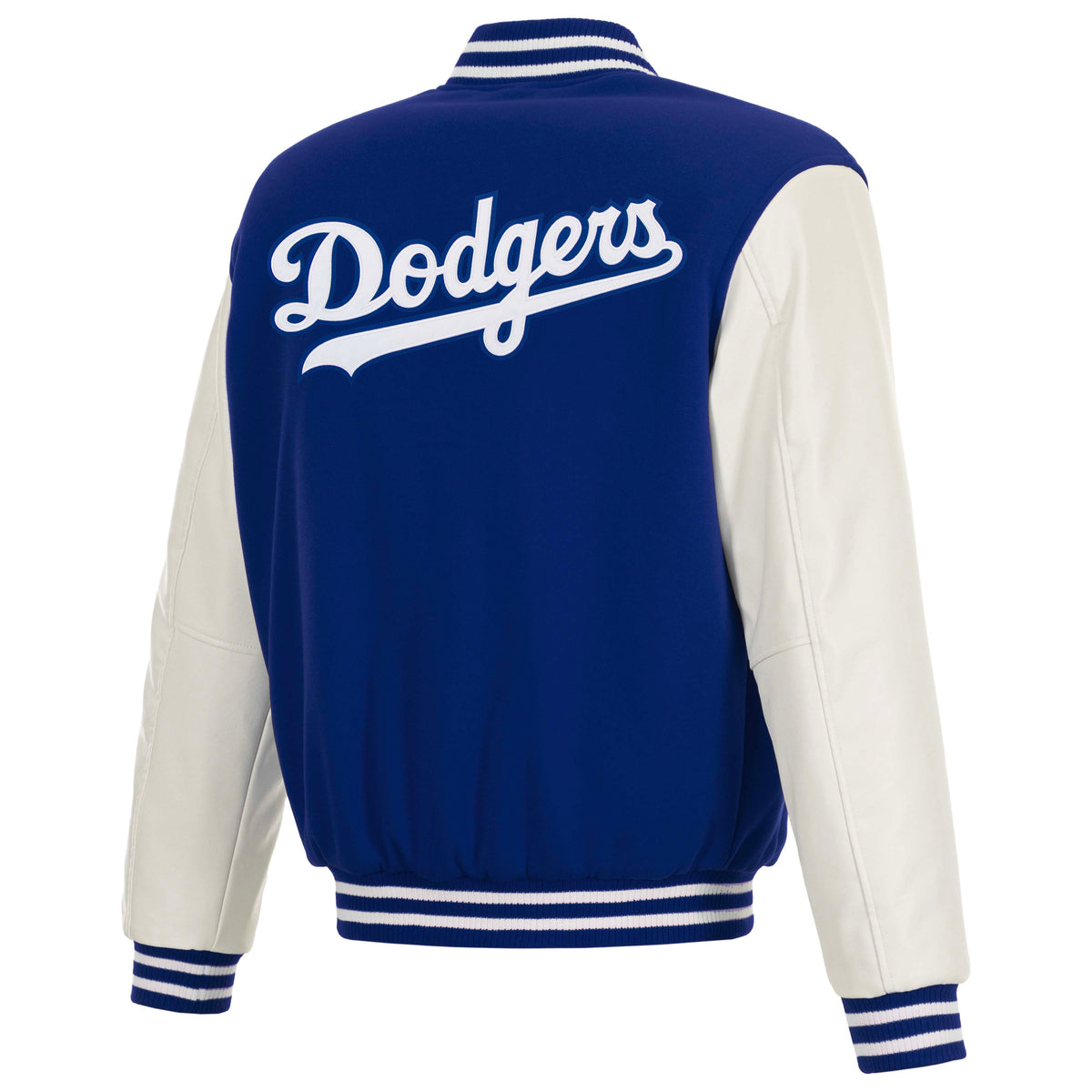 MLB Los Angeles Dodgers JH Design Reversible Varsity Jacket- Blue/White