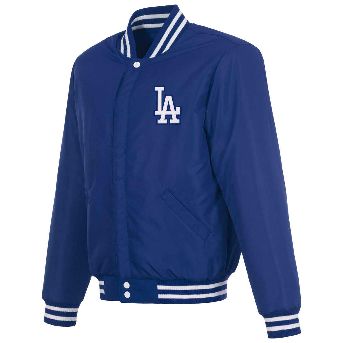 MLB Los Angeles Dodgers JH Design Reversible Varsity Jacket- Blue/White