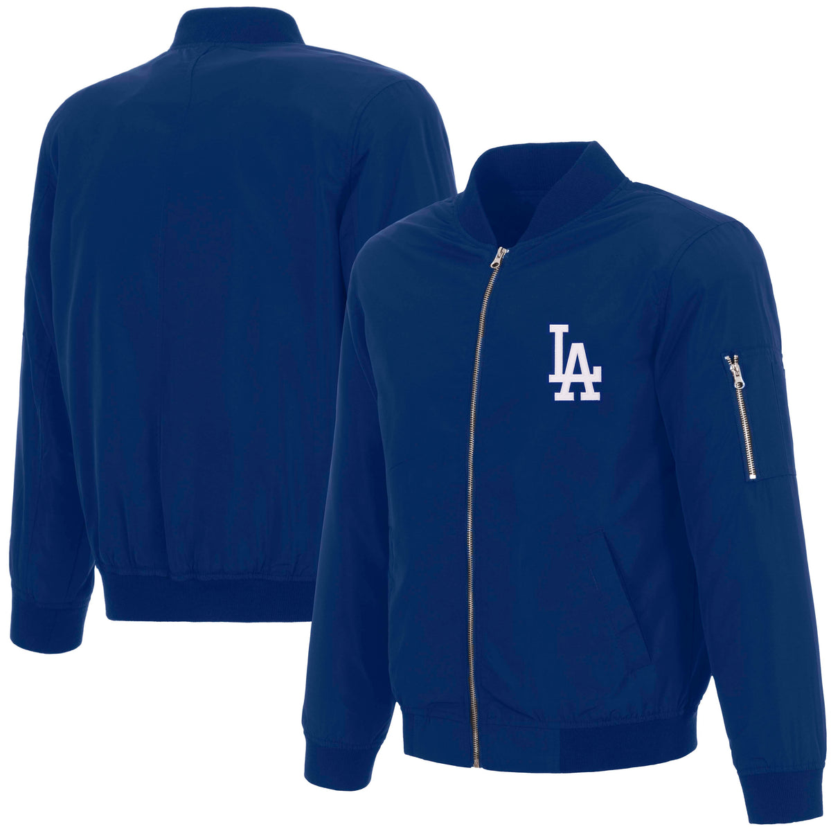 MLB Los Angeles Dodgers JH Design Nylon Bomber Jacket- Blue