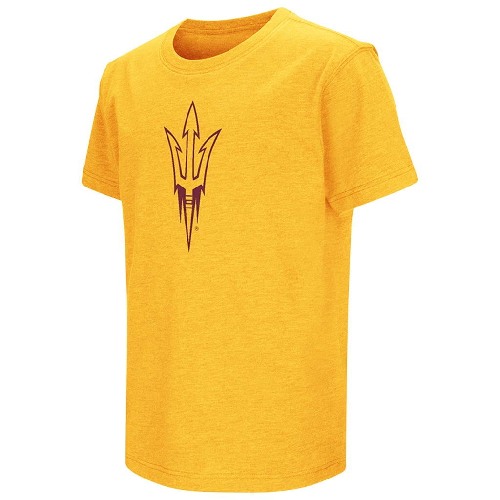 NCAA Arizona State Sun Devils Youth Colosseum Fork Tee - Gold