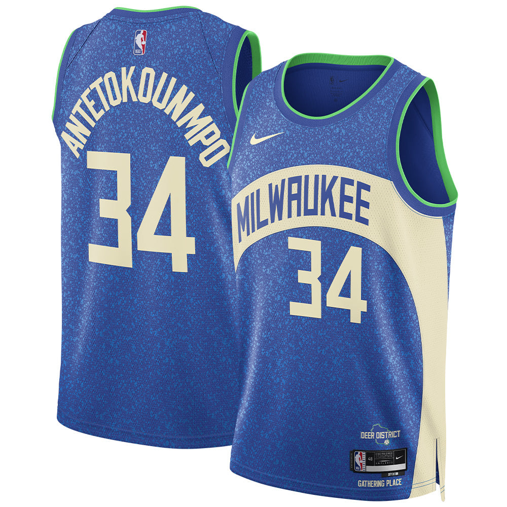NBA Milwaukee Bucks Giannis Antetokounmpo Nike 2023/24 City Edition Swingman Jersey