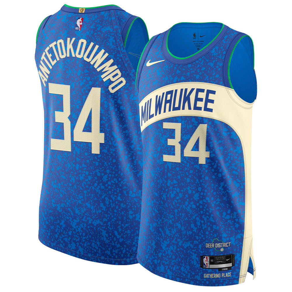 NBA Milwaukee Bucks Giannis Antetokounmpo Nike 2023/24 City Edition Authentic Jersey