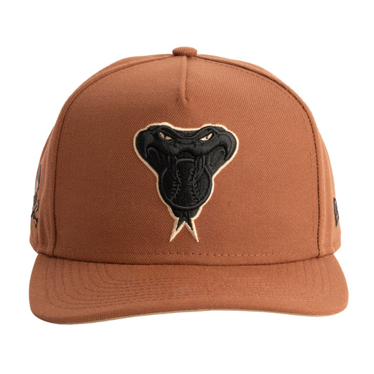 MLB Arizona Diamondbacks New Era Snake Jolly Roger 9FIFTY A-Frame Snapback Hat- Brown