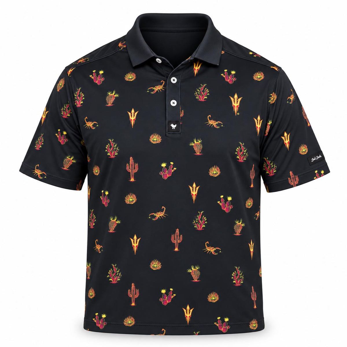 NCAA Arizona State Sun Devils Bad Birdie Deserted Polo- Black