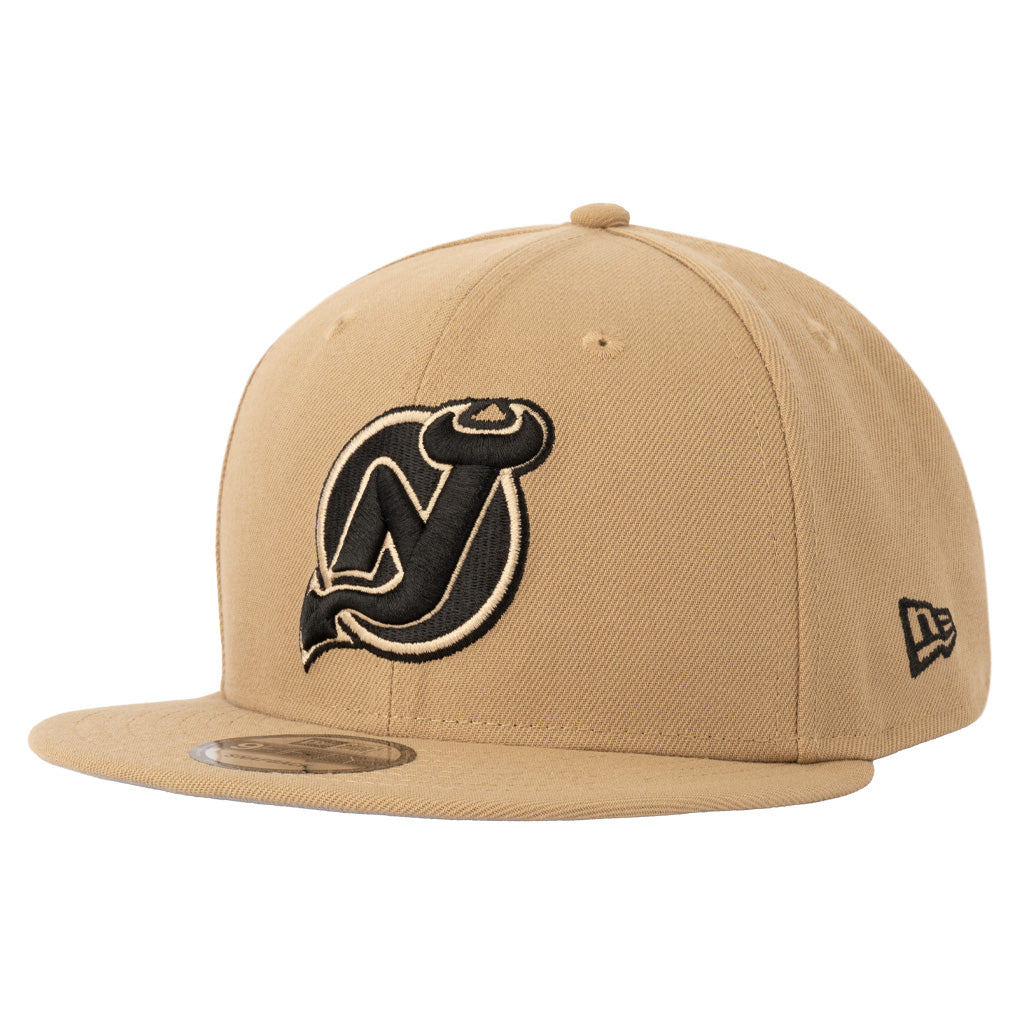 NHL New Jersey Devils New Era Mocha 9FIFTY Snapback Hat - Khaki