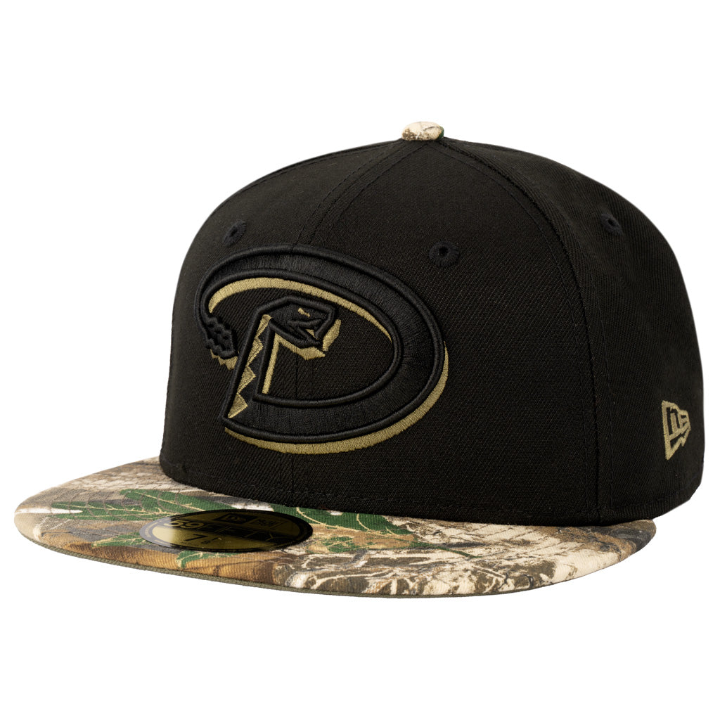 MLB Arizona Diamondbacks New Era Two-Tone Real Tree Shadow 59FIFTY Fitted Hat - Black