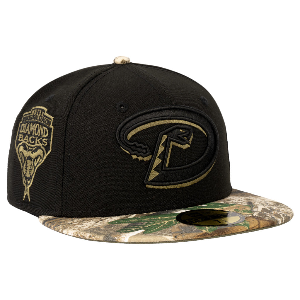 MLB Arizona Diamondbacks New Era Two-Tone Real Tree Shadow 59FIFTY Fitted Hat - Black