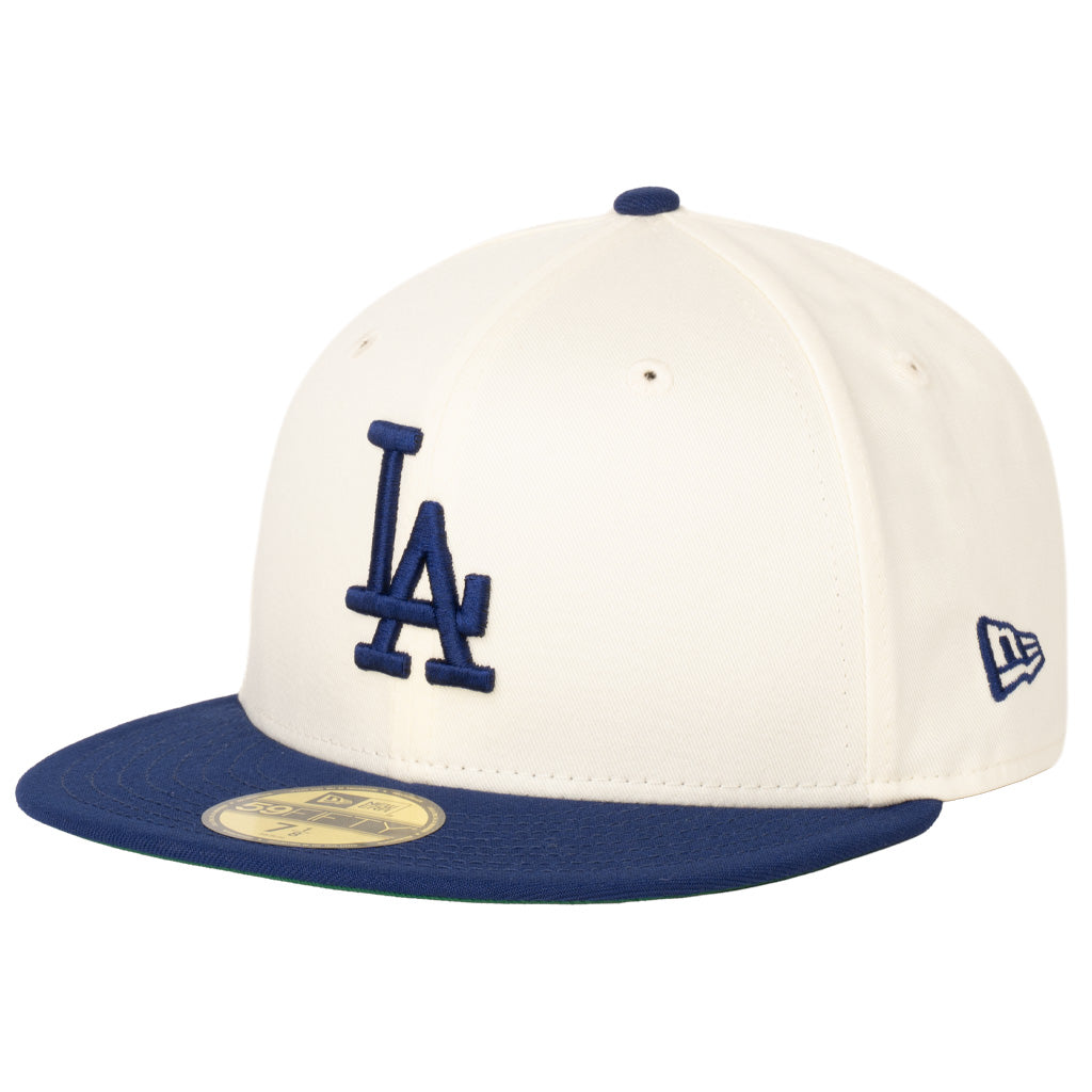 MLB Los Angeles Dodgers New Era Two-Tone Chrome 59FIFTY Fitted Hat - Cream