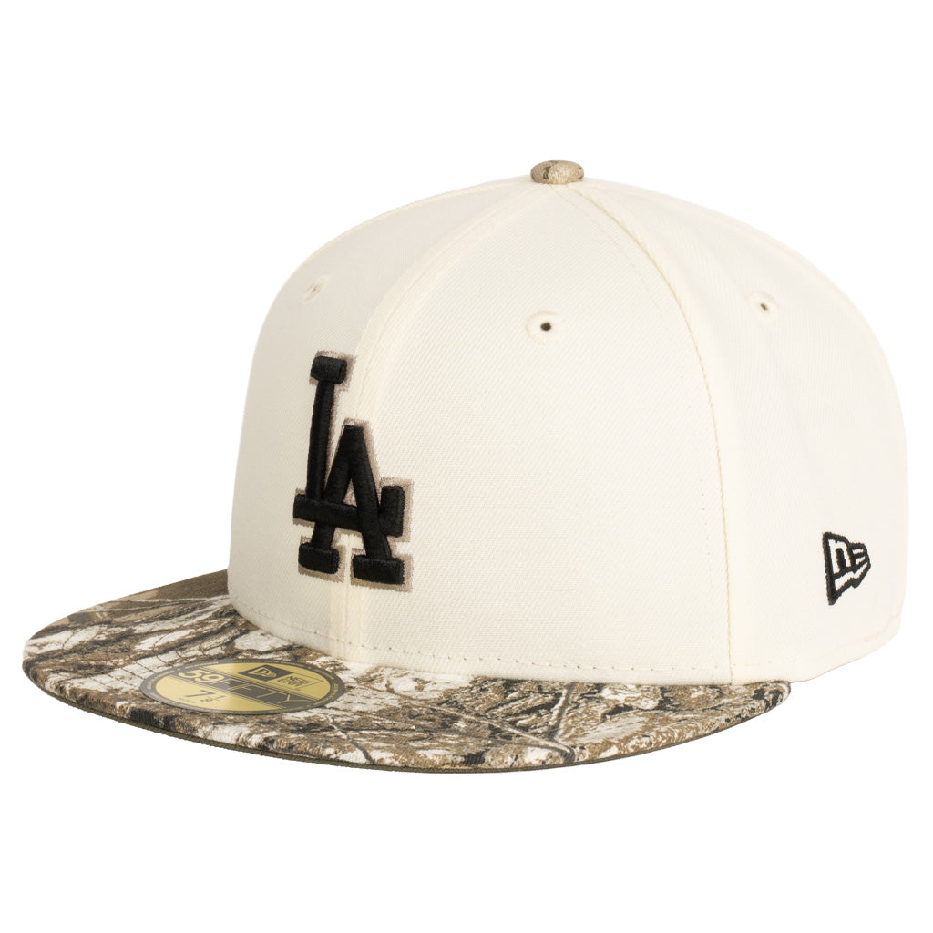 MLB Los Angeles Dodgers New Era Real Tree Two-Tone 59FIFTY Fitted Hat- Cream