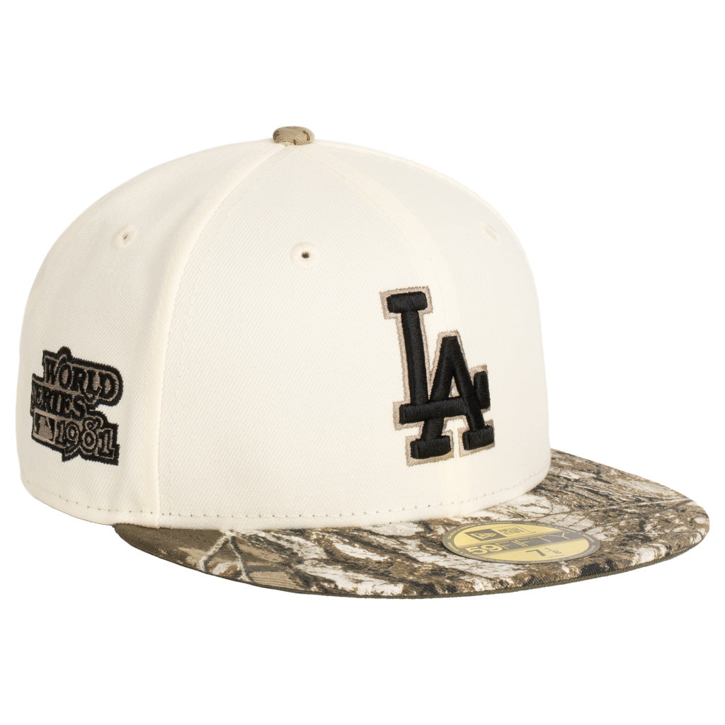 MLB Los Angeles Dodgers New Era Real Tree Two-Tone 59FIFTY Fitted Hat- Cream