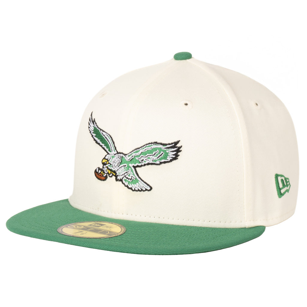 NFL Philadelphia Eagles New Era Two-Tone Chrome 59FIFTY Fitted Hat - Cream