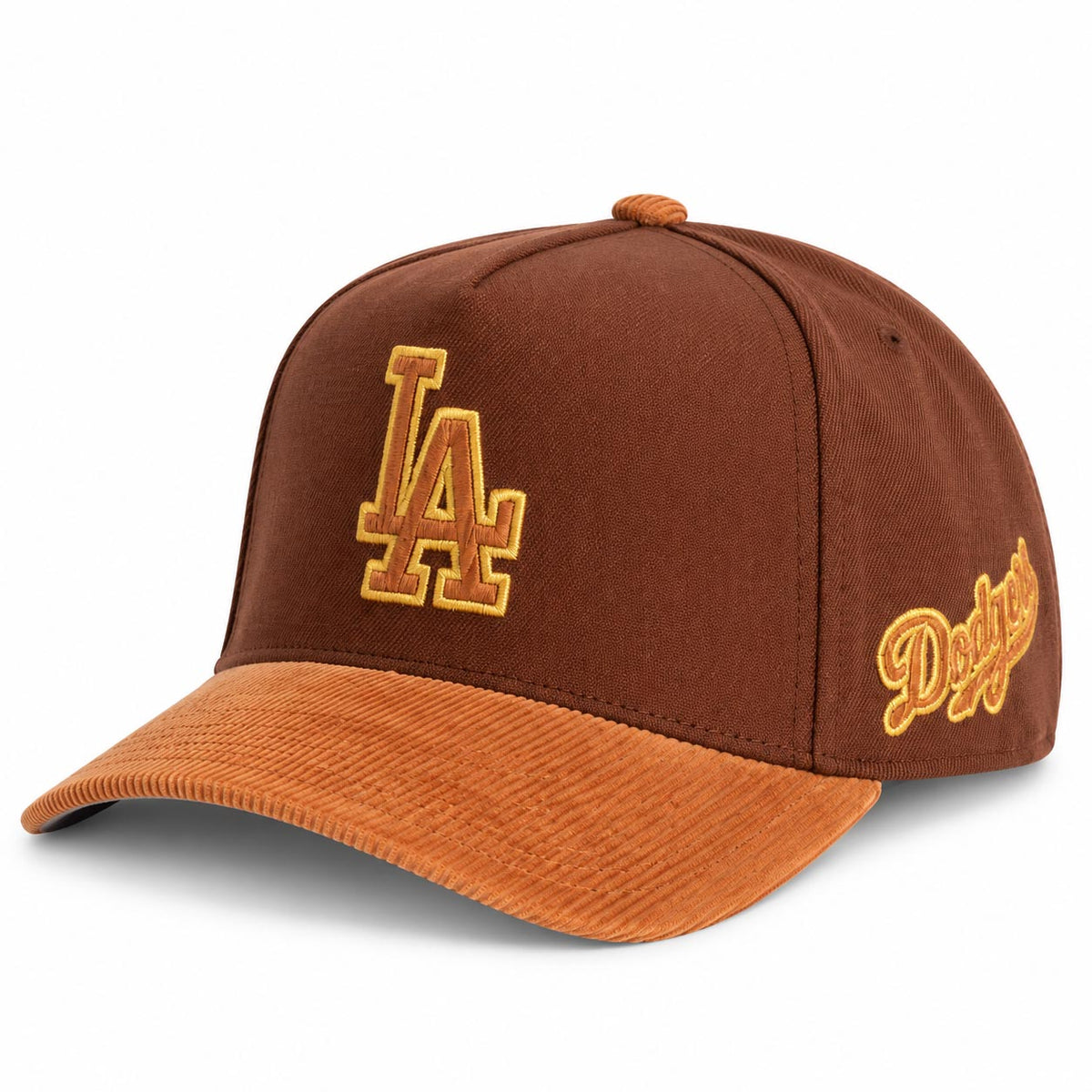 MLB Los Angeles Dodgers Mitchell & Ness Caramel Cord Pro Snapback Hat- Brown