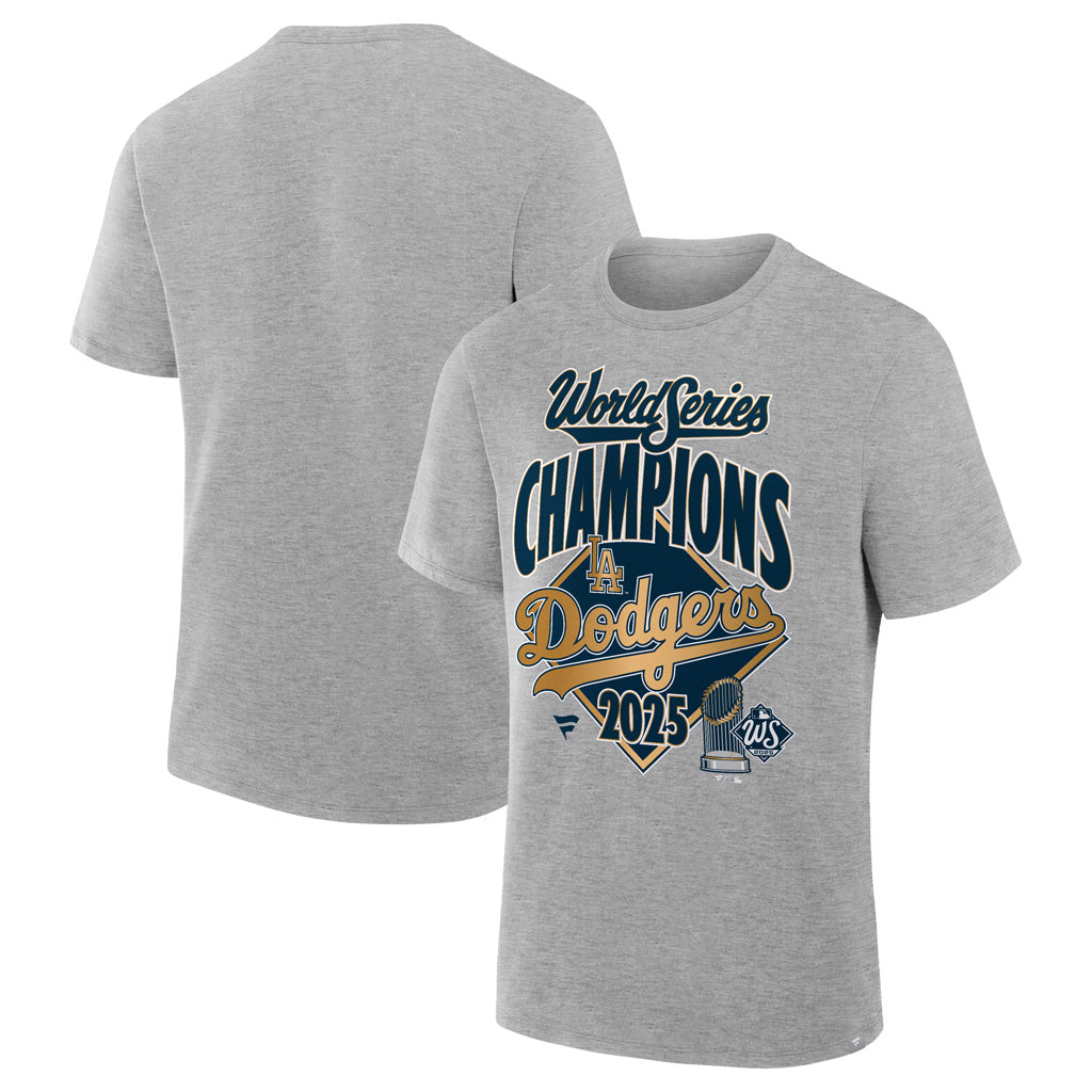 MLB Los Angeles Dodgers Fanatics 2025 World Series Champions Locker Room T-Shirt - Heather gray