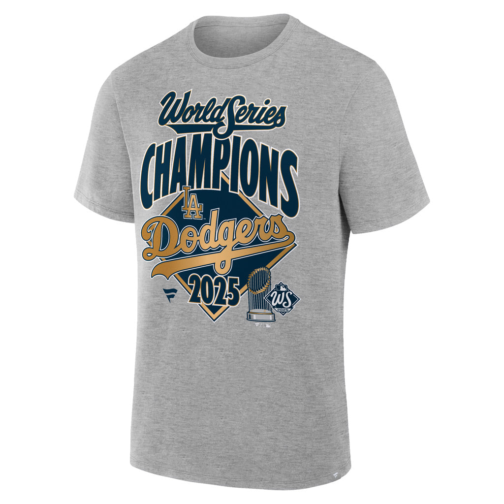 MLB Los Angeles Dodgers Fanatics 2025 World Series Champions Locker Room T-Shirt - Heather gray