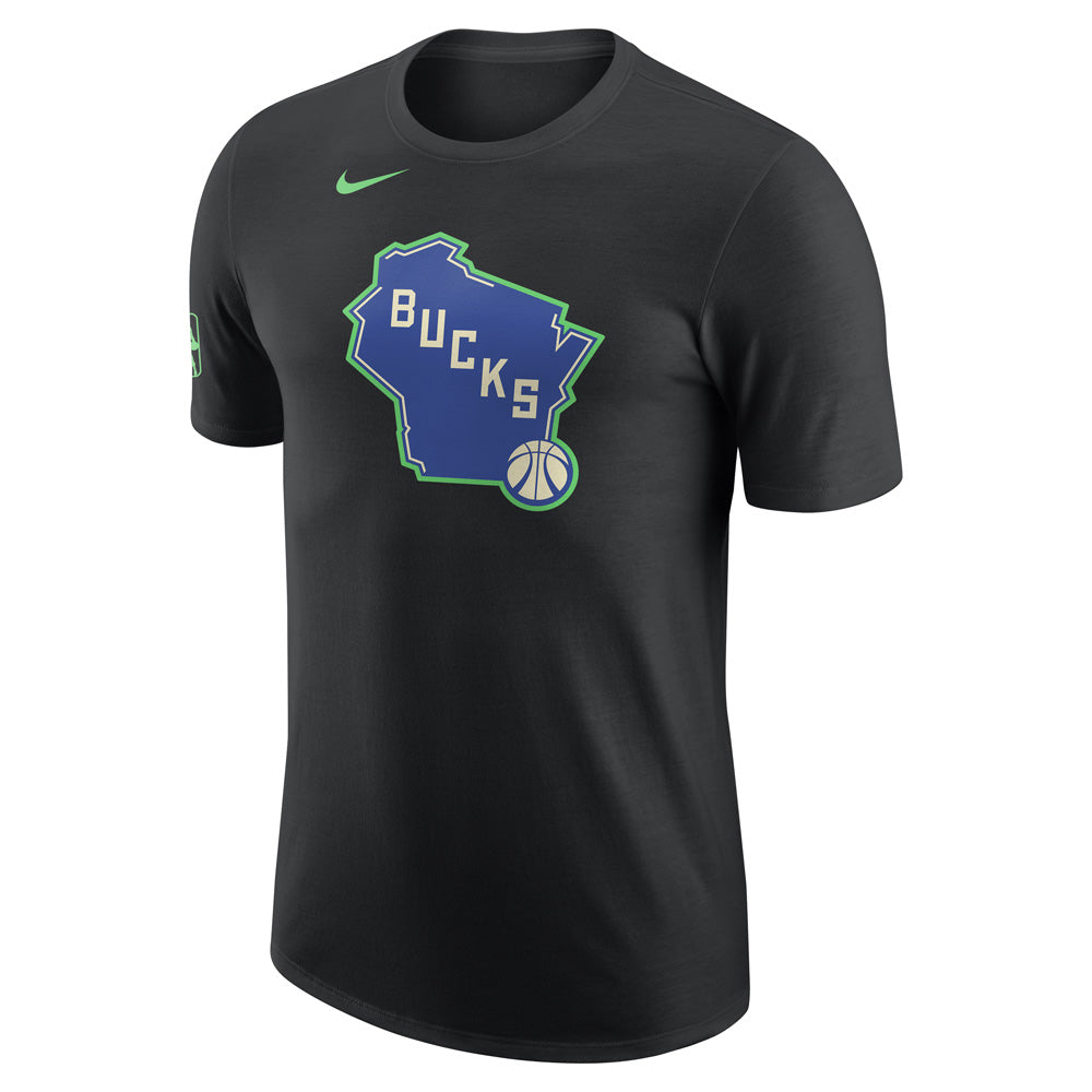 NBA Milwaukee Bucks Nike 2023/24 City Edition Logo T-Shirt - Black