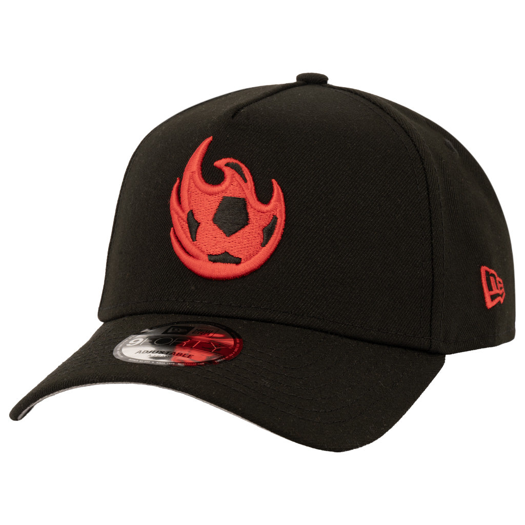 Phoenix Rising New Era Red Fireball 9FORTY A-Frame Snapback Hat - Black