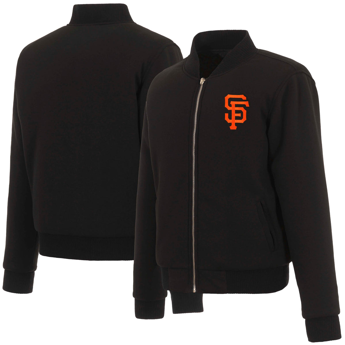 MLB San Francisco Giants Women's JH Design Reversible Fleece Jacket- Black