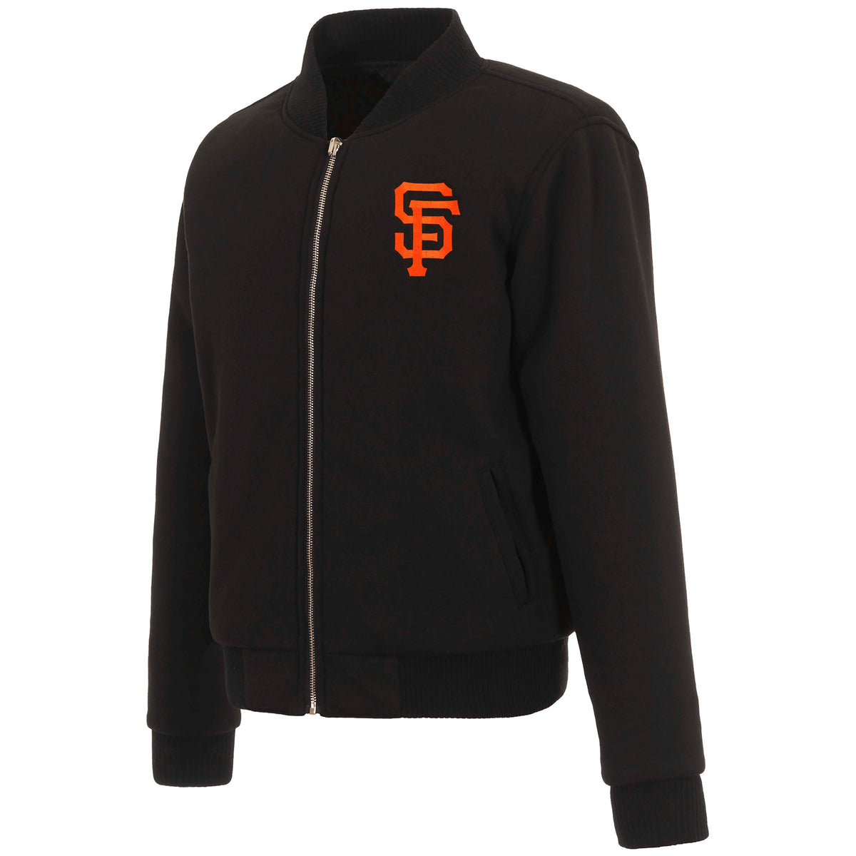 MLB San Francisco Giants Women's JH Design Reversible Fleece Jacket- Black